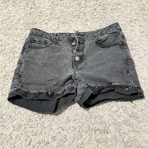 Mudd Black Jean Shorts with Frayed Hem